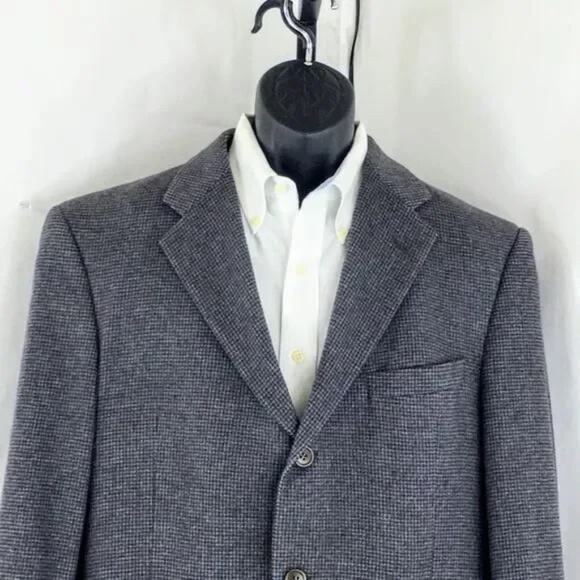 Coppley 100% Cashmere Bocelli 3112 3 Button Nailshead Check Sport Coat - 42 Long - Picture 3 of 13
